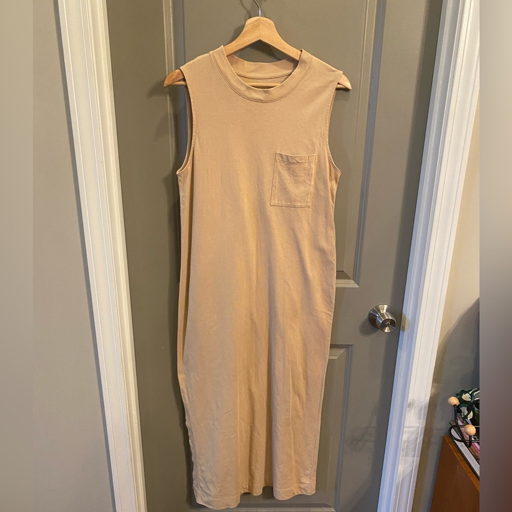 Everlane The Long Weekend Tank Dress in Tan / Nude